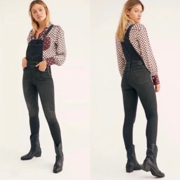 NWOT LEVIS black Denim Bib Overalls Jeans Jumpsuit 🤩 size 28 - Picture 14 of 14